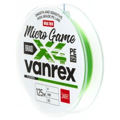 Леска плетёная Lucky John Vanrex Micro Game х4 Braid Fluo Green 125 м